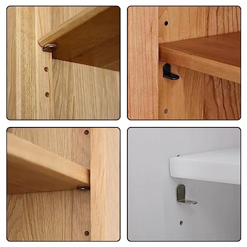 5mm Shelf Support Pegs, Shelf Pegs with Hole, Cabinet Shelf Bracket Pegs, L-Shaped Nickel Plated Shelf Pins Holders for Bookcase Kitchen Closet Shelf Shelves Furniture Cabinet (50, Silver) - size: 50PCS
