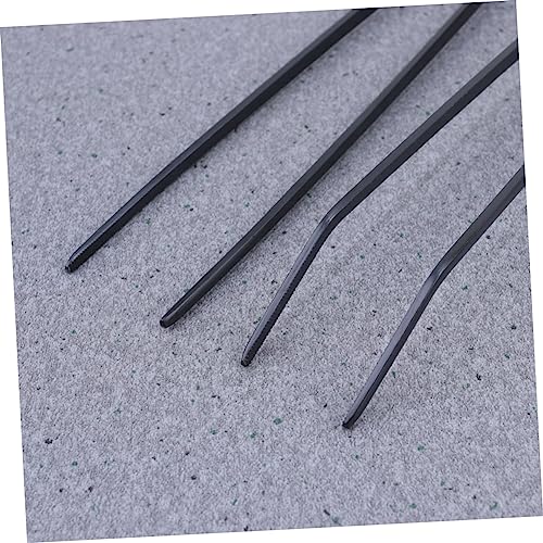 BESPORTBLE 2pcs Stainless Steel Aquatic Plant Tweezers Black Curved and Straight Tongs for Fish Tank Plants Resistant Tools for Easy Planting and Maintenance