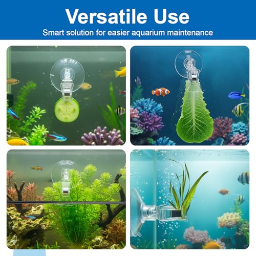 Xinjoduz 8 PCS Suction Cup Clips, Aquarium Clips, Transparent Small Suction Cups for Glass, Aquarium Suctions Cups, Window SuctionCup Clip for Shower Curtain Feeder Fish Tank Accessories