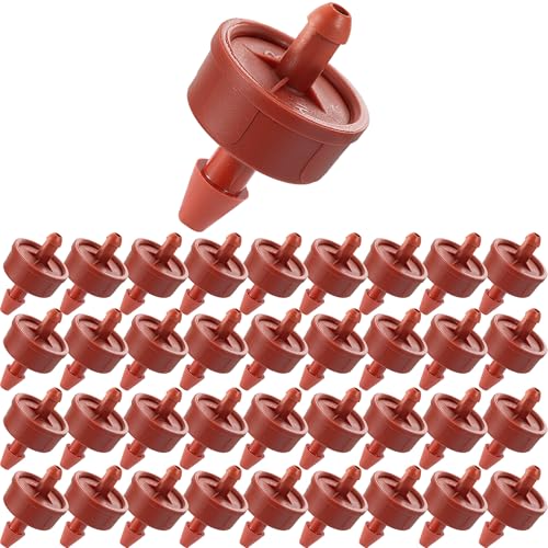200Pcs 2GPH Pressure Compensating Irrigation Spot Drippers,Constant Flow Barb Outlet Watering Dripper Emitters Heads Parts for 1/4 Inch Watering Tubing Line for Garden Pots Plant Irrigation Systems - color: 2 GPH 200PCS