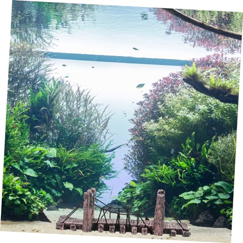 1pc Resin Rope Bridge for Aquarium Large Decorations Landscaping Ornaments for Fish Tank Halloween and Home Decor Random Color