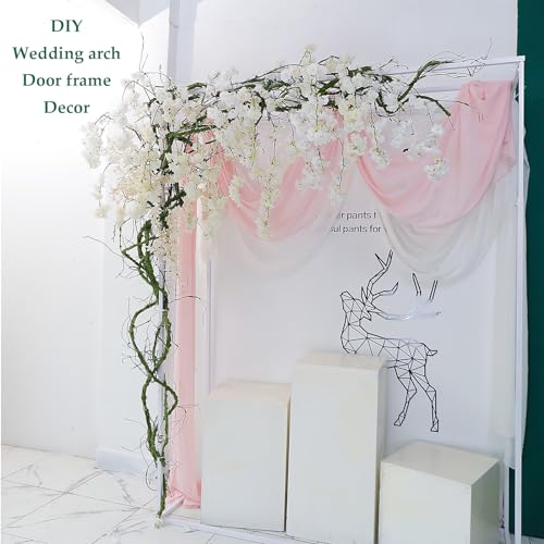 118 inch Big Artificial Green Tree Branches Ivy Grapevine Garland Fake Tree Trunk Wall Door Hanging Plants Twigs Moss for Garden Home Wedding Outdoor Jungle Leaves Room Decoration - size: Large