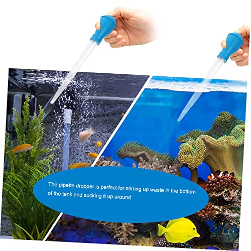 ibasenice 3pcs Aquarium Cleaning Tool Set Stainless Steel Tweezers Serrated Tips for Fish Tank Maintenance Includes Straight Curved Tweezers and Siphon Vacuum Tool