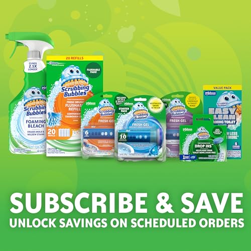 Scrubbing Bubbles Toilet Bowl Wand Cleaner Refills, Fresh Brush Heavy Duty Cleaner Toilet Refill Pads, Removes Limescale & Odors, Citrus Scent, 8 Count (Pack of 1) - size: 8 Count (Pack of 1)