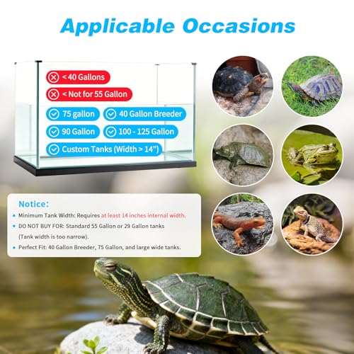 SKARUS Extra Large Standing Turtle Basking Platform(6.49"-15.16" H), 13.4"×9.8" Large Suspended Aquarium Dock, Turtle Tank Accessories for 40–125 Gallon Tanks - color: Grey, size: 13.4"W