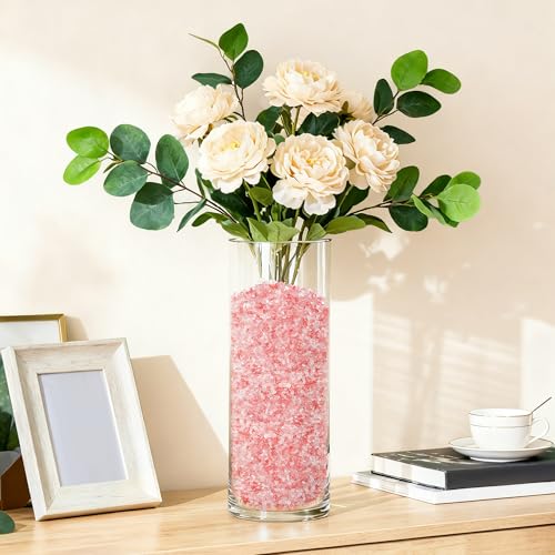 Kaiyuan Dynasty 230g Red Crystal Chips, Crushed Quartz Decorative Pebbles Bulk, Polished Tumbled Stones for Crafts, Vase Fillers, Succulent Plants & Aquarium Gravel Rocks - color: Red, size: 0.5LB