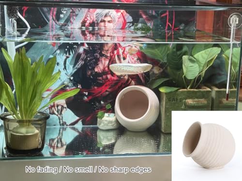 Aquarium Rock Cave Decor Ceramic Hideout Stone for Fish Shrimp Turtle Crab Betta Shrimp Tank Accessories