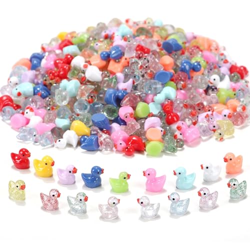 85 Pcs Mini Ducks Tiny Resin Ducks Glitter Little Animals Figurines Bulk for Micro Landscape Aquarium Ornaments Kit Dollhouse Decor Crafts Garden Accessories - color: Ducks, size: 85 Pcs