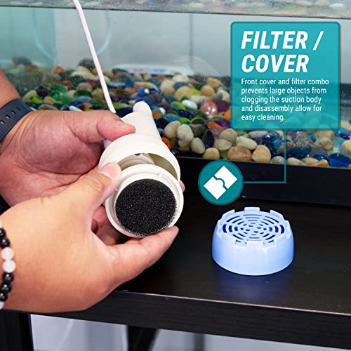 TERA PUMP Aquarium Gravel Cleaner - Electric Automatic Removable Vacuum Fish Tank Water Changer, Sand Washer, Algae Cleaner Filter & 30 ft Hose Up to 8 Liters per Min - size: 30-FT