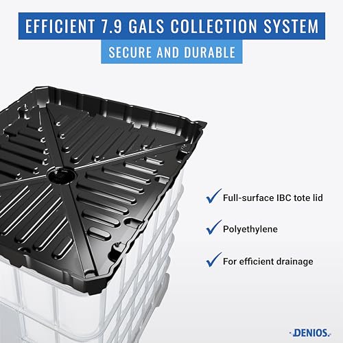 DENIOS® IBC Tote Funnel - 49.5"x42"x5" | Extra Large Funnel | Wide Mouth for IBC Totes | Perfect for Fast, Spill-Free Liquid Transfer | Heavy-Duty Large | Black | IBC Tote NOT Included - color: Black