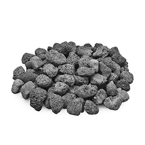 Skyflame 10LB Lava Rocks for Fire Pits, Fire Tables, Fireplaces, Garden Landscaping Decoration, Indoor and Outdoor Use, 1"-2" Natural Sizes, Black - color: Black, size: 1" - 2"