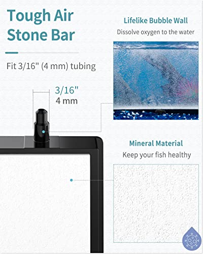 Pawfly Aquarium 12 Inch Air Stone Bar Bubble Diffuser Release Tool with Suction Cup Clip Accessory for Air Pumps DWC Systems Fish Tanks and Small Garden Ponds - size: White