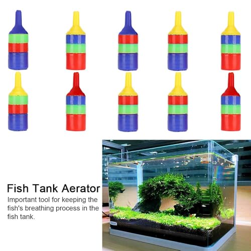 10pcs 1.7 Inch Plastic Aquarium Air Stones Bubbler with Strong Erosion Resistance High Efficiency Oxygen Diffuser for Fish Tank Aeration