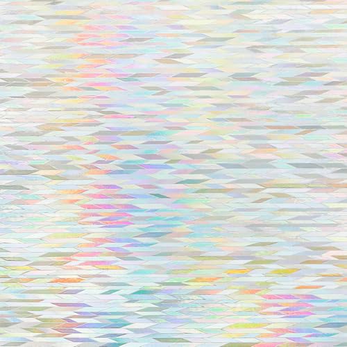DOWELL Window Privacy Film, Decorative UV Blocking Heat Control Glass Covering for Home Office Rainbow Lines 17.5 x 157.5 inches - color: Rainbow Lines, size: 17.5" X 157.5"
