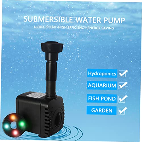 Toddmomy 2 Sets Submersible Pump with LED Lights Flow for Fish Tank Outdoor Fountain Miniature Pump Silent Design US Plug Voltage