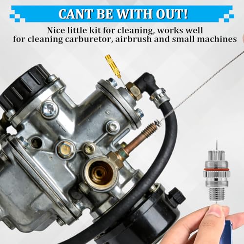 Carburetor Cleaning Kit, 13 Stainless Steel Wires, 10 Needles, 5 Nylon Brushes, 1 Pick, Torch Tip Cleaner Tool For Motorcycle, Lawnmower, Atv, Chainsaw, Spray Gun, Small Engine