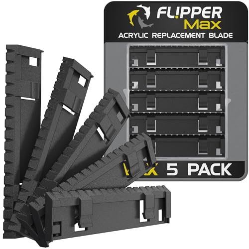 Flipper MAX Magnetic Aquarium Fish Tank Cleaner ABS Replacement Blades - Straight Edge 5-Pack - Acrylic Tanks - size: 5 Pack, style: Max