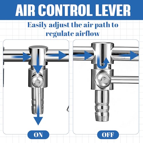 3 Pack 4-Way Aquarium Stainless Steel Air Flow Control Lever Valve with Airline Tubing Connector for Air Pumps Fish Tank Multi-Port Distributor Splitter - style: 4-Way