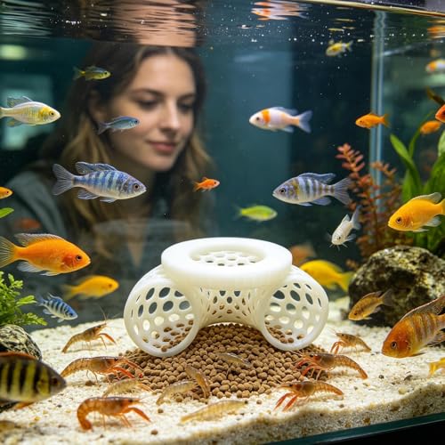 Floating Betta Fish Cave - Aquarium Shrimp Rest Shelter, Decorative Tank Ring for Safe Hiding and Breeding Fish Habitat Accessory for Betta Guppy Cory Home Office Dorm Apartment