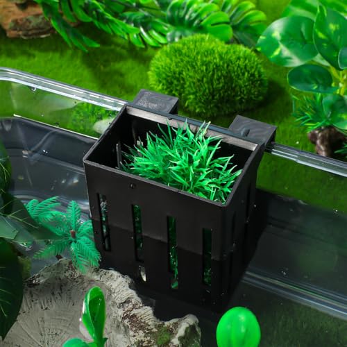 Ipetboom Hanging Aquarium Plant Holder 4-Pack Plastic Aquatic Planters 4.92X3.14X2.16In with Multiple Drainage Holes for Fish Tank Decoration and Aquatic Plant Growth - color: Black