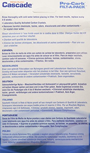 Penn-Plax Cascade Pro-Carb Filt-A-Pack, 2 Pack - Carbon Aquarium Canister Filter Media Bags - Pre-Bagged Nylon Mesh Replacement for Cascade Systems, Freshwater & Saltwater Tanks - 8 Ounce - size: Cascade Carbon 8oz