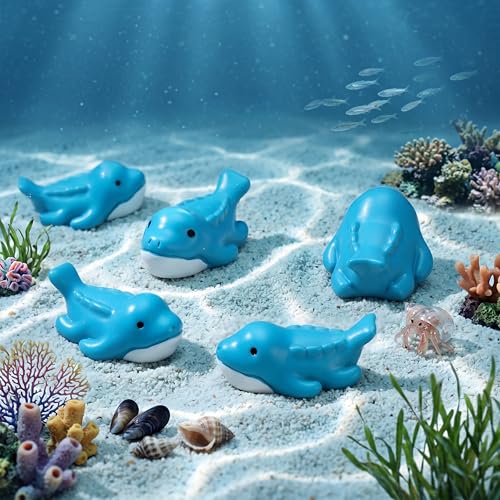 Geelin 50 Pcs Mini Resin Mosasaurus Figurines Tiny Resin Figurines Small Sea Dinosaur Ornament Charms Figure Tiny Ocean Animals Crafts for Dollhouse Landscape Aquarium Garden Desktop Ocean Party