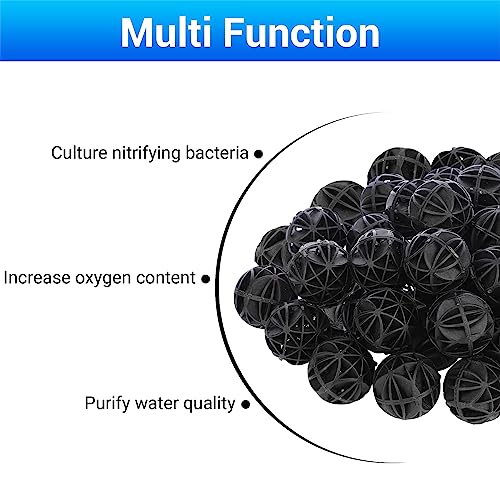 Segarty Aquarium Bio Balls, 1 inch Koi Pond Filter Media Bio Ball with Sponge for Aquarium Filter Canister Filter Biological Filtration for Freshwater Marine Fish Tank Sump (100 PCS with Mesh Bag) - color: bio ball, size: 100x