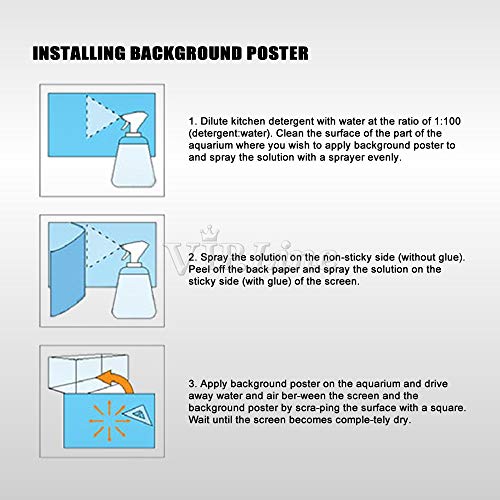 Aquarium Background Poster Under Water Cave Sunlight Fish Tank Backdrop Decorations PVC Fish Tank Background (72" x 20"/ 183 x 51cm) - size: 72" x 20"/ 183 x 51cm