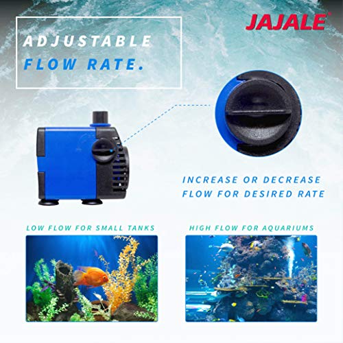 158 GPH Submersible Water Pump - Adjustable Quite Aquariums, Fountains, Hydroponics, and Pond Pump, 3.11ft Lift, 12W - color: Blue; 1 Pack, size: 158 GPH