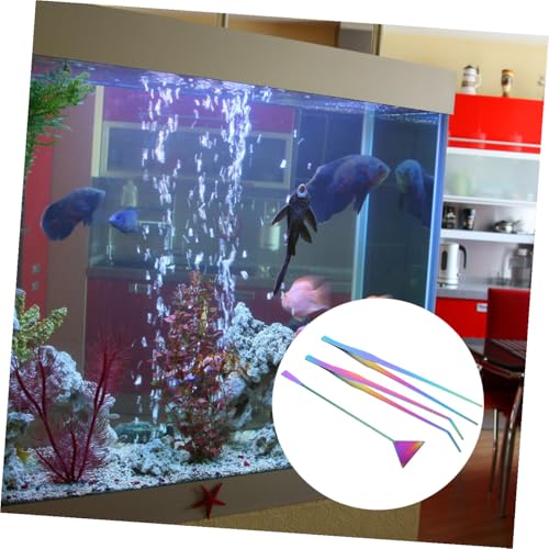 BESTonZON 3pcs Stainless Steel Aquascaping Tools Set Durable Tweezers and Spatula for Fish Tank Cleaning for Trimming Water Plants and Maintaining Aquarium Decorations