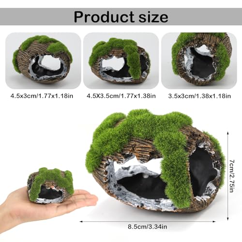 NQEUEPN Broken Barrel Fish Tank Decor, Fish Tank Accessories Decorations Resin Betta Fish Hideout Cave for Fish Tank Ornaments for Small Animal Play Rest Hide Breed