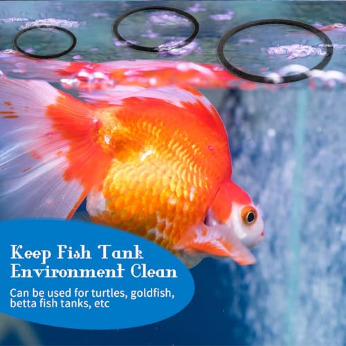 5Pcs Fish Feeding Ring, 5 Sizes Aquarium Feeding Ring for Fish Tank, Round EVA Floating Plant Corral/Aquarium Fish Feeder Ring Filter Out Floating Plants Accessories (Black)
