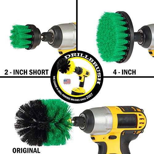 Drill Brush Household Cleaners - Kitchen Cleaning Supplies - Oven Scrub Brush - Stove Top Cleaner Kit - Countertop Cleaning Tools - Sink Pots and Pans Stain Scrubber - Frying Pan Grease Scrubber Kit - color: Green