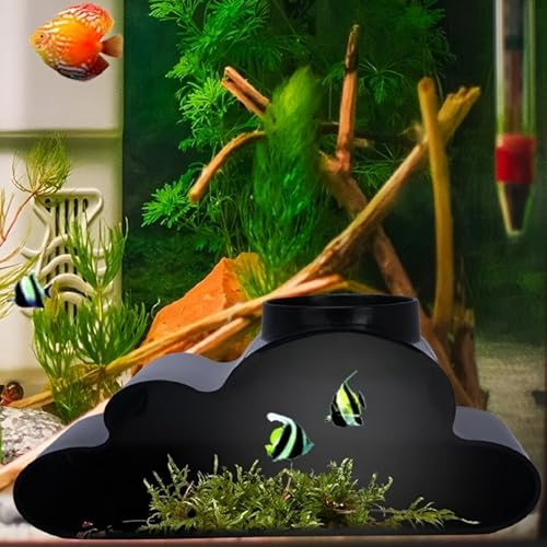 Reptile Cave Hide for Hognose Snake, Leopard Gecko, Corn Snake – Humid Hideout with Viewing Window – Tank Enrichment Accessory for Climbing, Hiding, Egg Laying – Safe Plastic Reptile Decor - color: Curve Tunnel Black