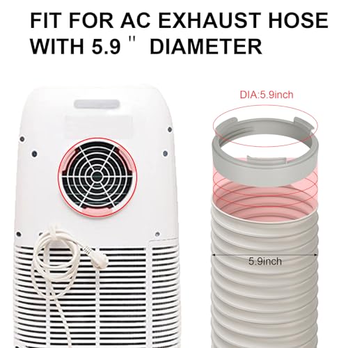 Portable AC Exhaust Hose Coupler 5.9 inch Air Conditioner Unit Vent Tube Connector Portable Air Conditioning Interface Adapter Accessories Parts (AA01) - style: AA01