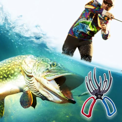 AIIONP Fishing Pliers Gripper, 2025 New Metal 3 Claw Fish Catch Gripper, Fish Control Clamp Claw Tong Grip Tackle Tool, Fish Scales Grip Grabber Fish Clamp Holder for Most Freshwater Fish - color: Small