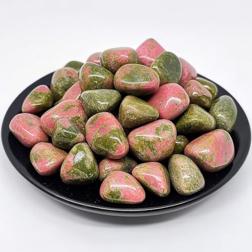 Unakite Healing Crystal Stone Set - 24 Pieces, 0.6" Natural & Polished Stones for Healing, Meditation, Reiki, Chakra, Crafting & Decoration - color: Unakite, size: 0.6"