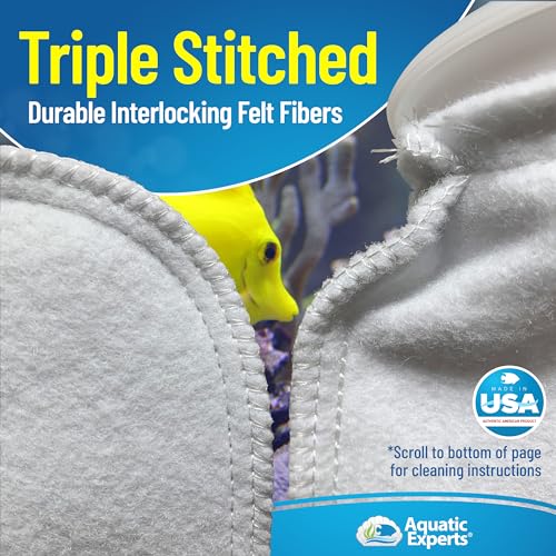 Aquatic Experts Felt Filter Socks – 7 Inch Ring Style, 100 Micron Aquarium Filter Sock for Sumps & Aquariums (7" x 16", 4 Pack) - size: 4 pack