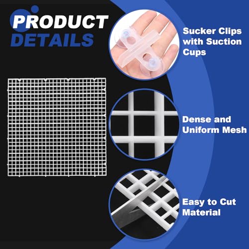 uxcell 2Pcs Aquarium Fish Tank Divider, 12x12 Inch Plastic Egg Crate Light Diffuser Grid Filter Bottom Partition Separator with Sucker Clips and Suction Cups for Aquarium, White - color: White, size: 12x12 Inch