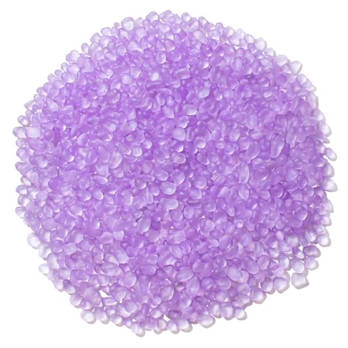 Keedolla Lavender Aquarium Rocks Betta Fish Tank Gravel, Frosted Sea Glass Marbles Gemstones for Vase Fillers, DIY Crafts and Home Decor - 230g/8oz - color: Lavender, size: 0.5 LB