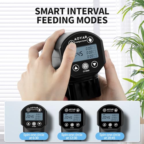 Automatic Fish Feeder Dispenser for Aquarium: Rechargeable Auto Feeders for Tank Turtle Pond Betta - 200ml Smart Food Feeding Timer Dispensers for Flake Pellet Vacation Weekend - size: CY-059D