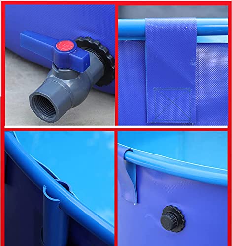 Canvas Fish Pond PVC Frame Above Ground Fish Pond 6.5ftx3ft Portable Aquaculture Tank for Koi Culture Agricultural Irrigation Water Storage Tank,Belt frame/3100L - style: 2*1