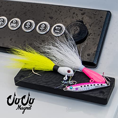 Juju Fishing Magnet | Oversized Magnet for Fishing Magnetic Tackle Storage, Lures, Pliers, Gun Holder | Used on Boats, Filet Table, Trucks (Black) - color: Black