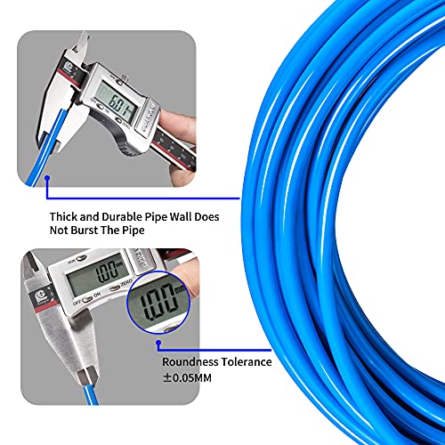 Pneumatic Tubing Blue PU Air hose Pipe Tube Kit 6mm OD 4mm ID 39.4ft/12 Meter for Air Line or Fluid Transfer - color: Blue, size: 6mm OD / 4mm ID × 12m