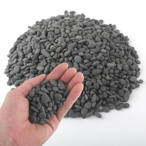 Quibbay 5 lbs Pebbles, 0.1-0.4 Inch Small Pebbles for Pots Indoor Plants, Succulent, Vase, Fish Tank, Decorative River Rocks for Garden Landscaping, Home Decor, Outdoor Paving, Grey - size: 5 Pounds, 0.1-0.4 Inch
