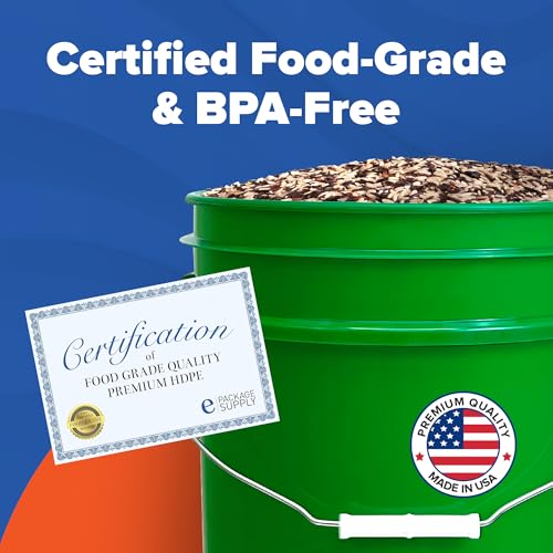 ePackageSupply 5 Gallon Plastic Bucket with Airtight Lid | Food Grade Bucket | BPA-Free | Heavy Duty 90 Mil All Purpose Pail | One 12" Rubber Mallet & One Lid Opener Included | 3 Pack - color: Green, size: 3 Packs
