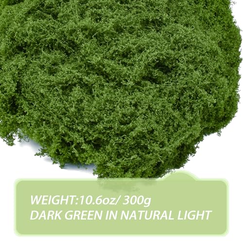 Fake Green Moss 7 oz Decorative Artificial Moss for Crafts Artificial Dark Faux Moss for DIY Table Centerpieces Wedding Party Decor Fairy Garden Floral