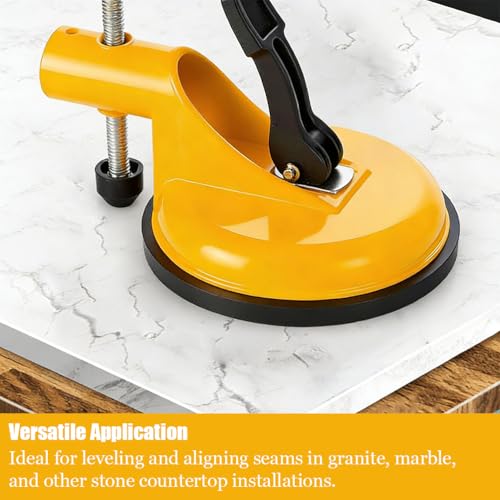 Adjustable Height Setter - Professional Countertop Leveling Tool,Granite Marble Countertop Seam Leveling Tool,Countertop Alignment Clamps with Vacuum Suction Cups,for Quartz,Wood Floor (2SET) - color: 2set
