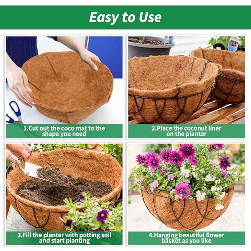 Legigo 12X80 Inch Natural Coco Liner Roll, Coconut Liners for Planter Window Box Hanging Basket, Coconut Coir Roll Coco Fiber Mat for Garden Decoration DIY Moss Poles Pet Pad Reptiles Carpet - size: 12x80 inch