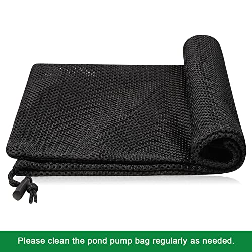 2 Pcs 12.2" x 15.9" Pump Barrier Bag, Pond Pump Filter Bag, Black Media Bag Large Pump Mesh Bag for Outdoor Water Ponds Filters (2Pcs-12.2"x 15.9") - style: 2Pcs-12.2" x 15.9"